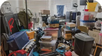 Room cluttered with hoarded belongings
